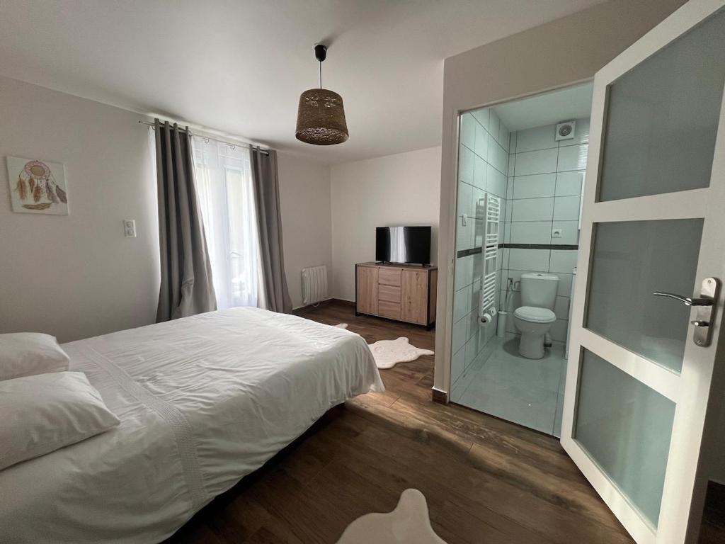 Postel nebo postele na pokoji v ubytování Maison vue exceptionnelle