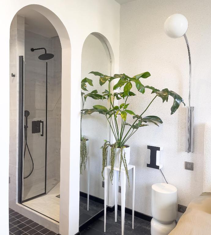 Koupelna v ubytování Les Alcoves - Studios design