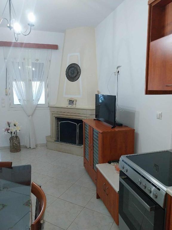Kuchyň nebo kuchyňský kout v ubytování Roussa's View Apartments