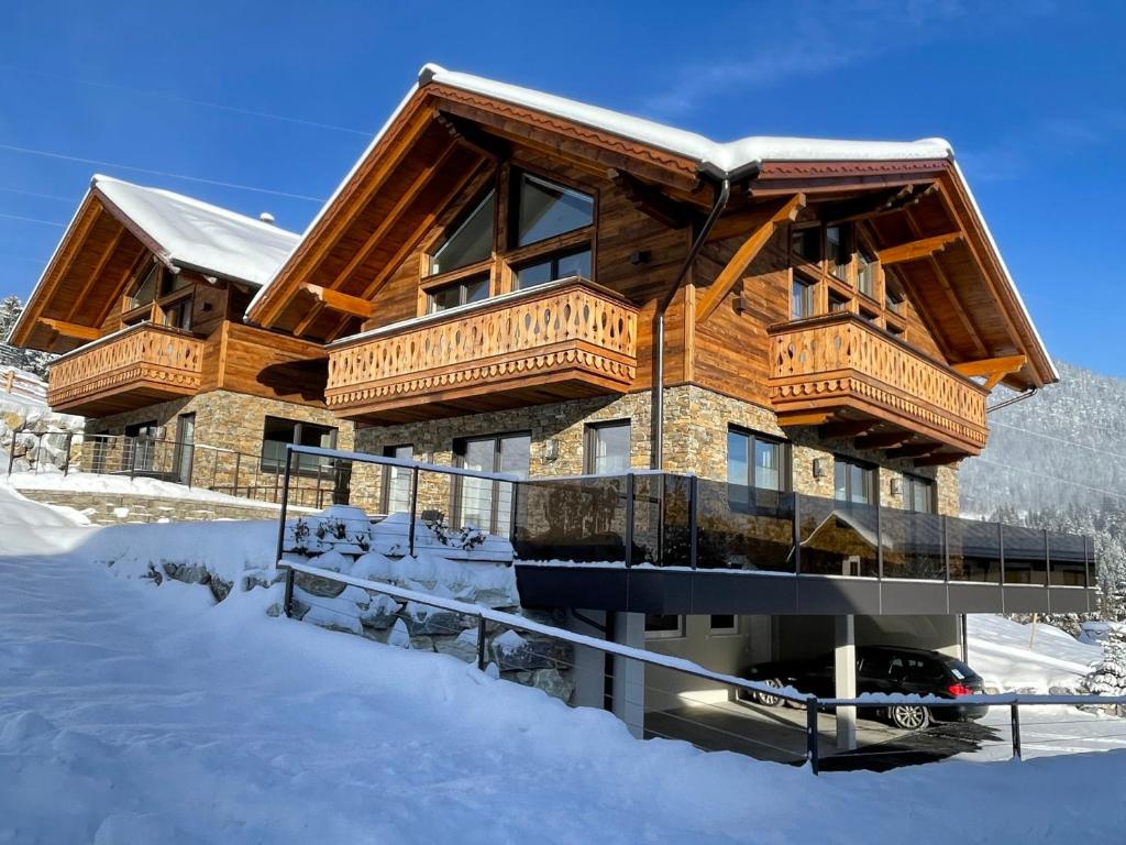 Ferienlodge Edelstein v zimě