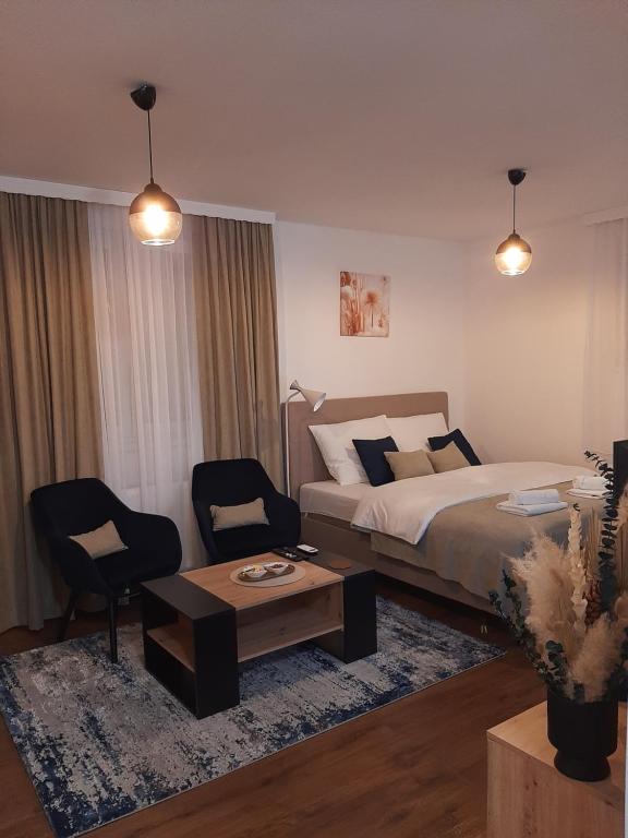 Ένα ή περισσότερα κρεβάτια σε δωμάτιο στο Apartman Mijate