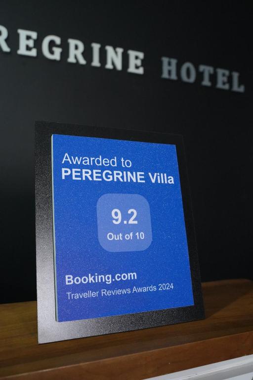 Certifikát, hodnocení, plakát nebo jiný dokument vystavený v ubytování PEREGRINE Villa