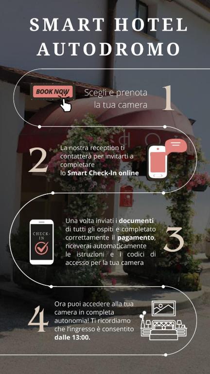 Certifikát, hodnocení, plakát nebo jiný dokument vystavený v ubytování Smart Hotel Autodromo