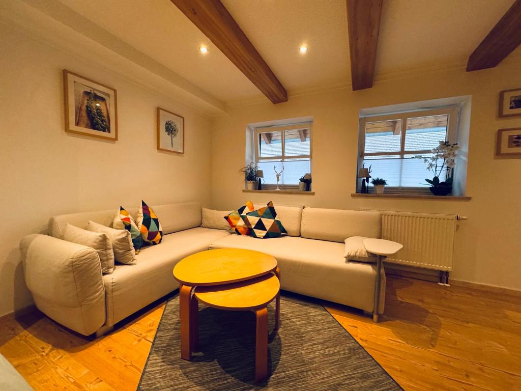 Posezení v ubytování Ferienwohnung Vierseithof