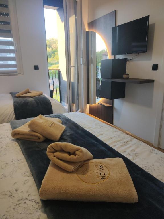 Ένα ή περισσότερα κρεβάτια σε δωμάτιο στο Apartman Novak Sokobanja