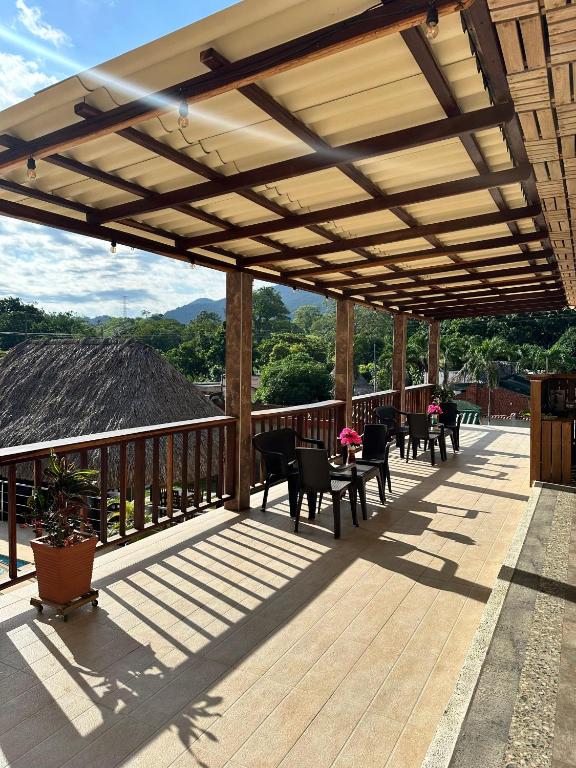 Balkón nebo terasa v ubytování KETHALYA TAYRONA Hostal