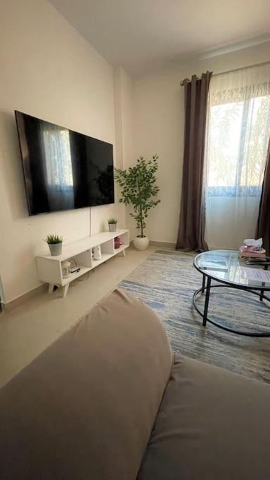 TV a/nebo společenská místnost v ubytování Lovely Apartment with private Garden in New Cairo