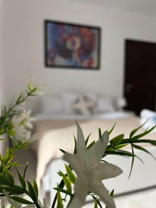 Postel nebo postele na pokoji v ubytování Lovely Apartment with private Garden in New Cairo