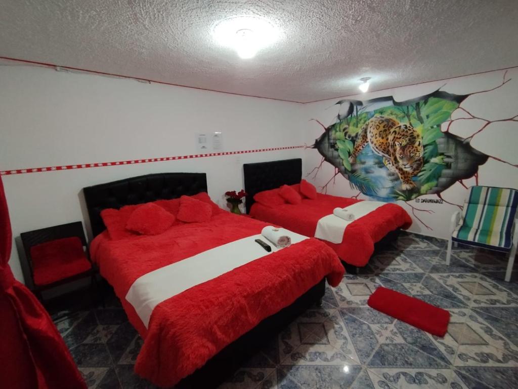 Postel nebo postele na pokoji v ubytování La Cachaca