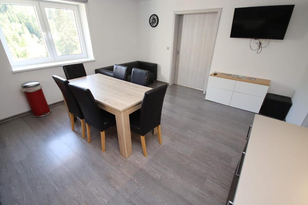 TV a/nebo společenská místnost v ubytování Apartmán u Trojmezí