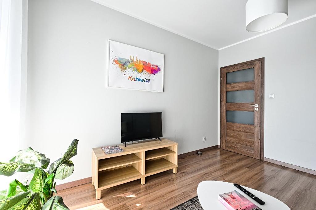 Televízia a/alebo spoločenská miestnosť v ubytovaní Golden Apartments/Op25