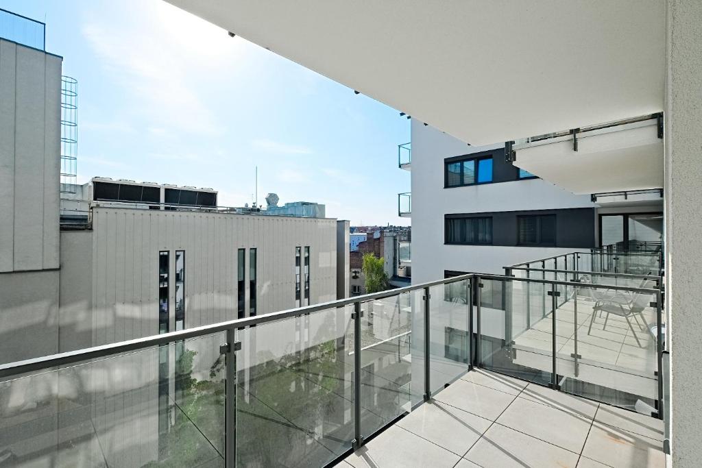 Balkón alebo terasa v ubytovaní Golden Apartments/Op25