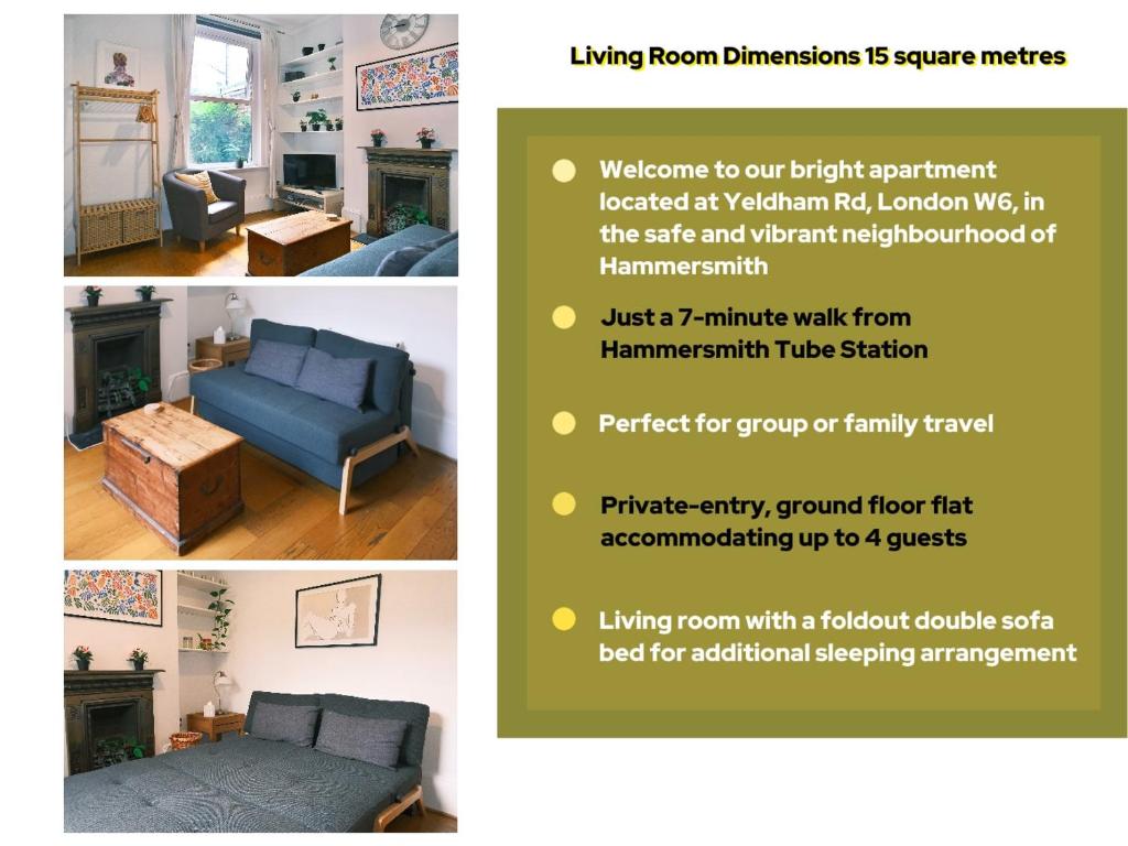 Artsy & bright Hammersmith London 1b1b, up to 4 people - Apartamento De Un Dormitorio