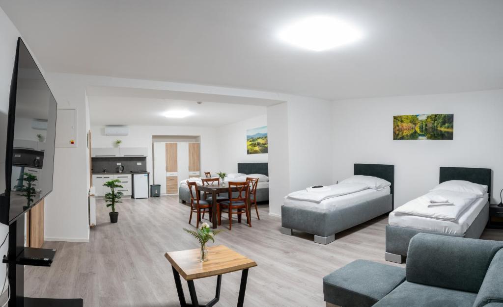 TV a/nebo společenská místnost v ubytování Apartmány LAGUNA