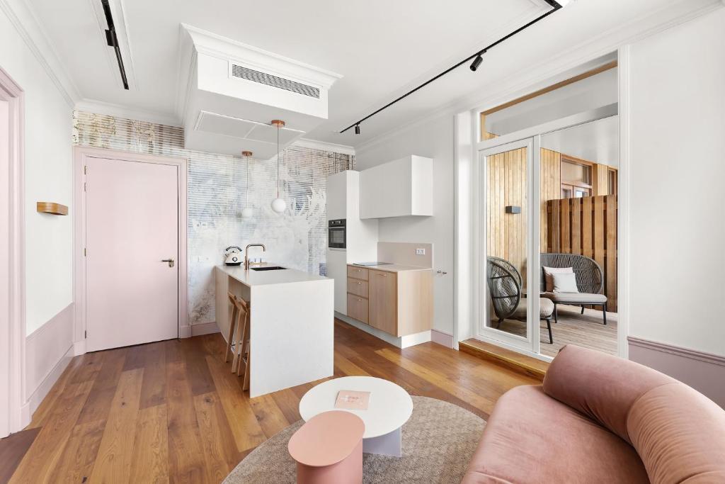 Kuchyň nebo kuchyňský kout v ubytování Eclectic Hotel Copper