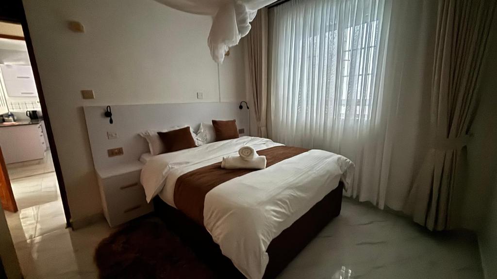 Postel nebo postele na pokoji v ubytování Classic residence juja