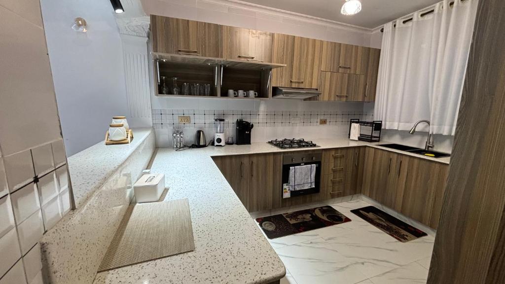 Kuchyň nebo kuchyňský kout v ubytování Classic residence juja
