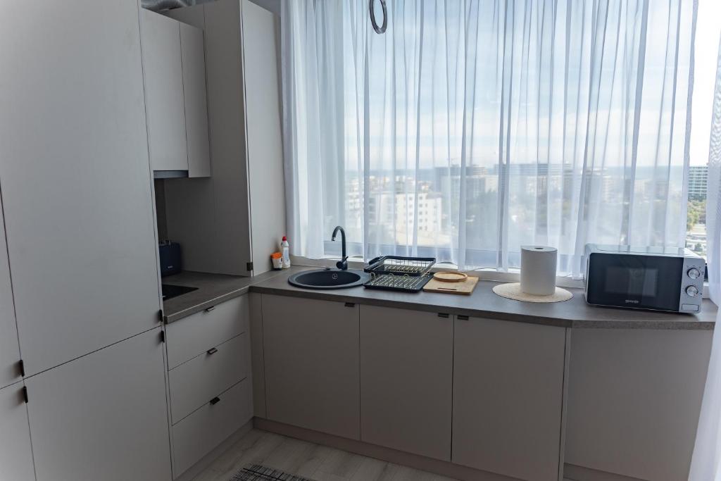 Kuchyň nebo kuchyňský kout v ubytování Nikos Lake 2