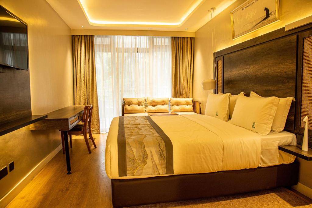 Postel nebo postele na pokoji v ubytování Lion Villas