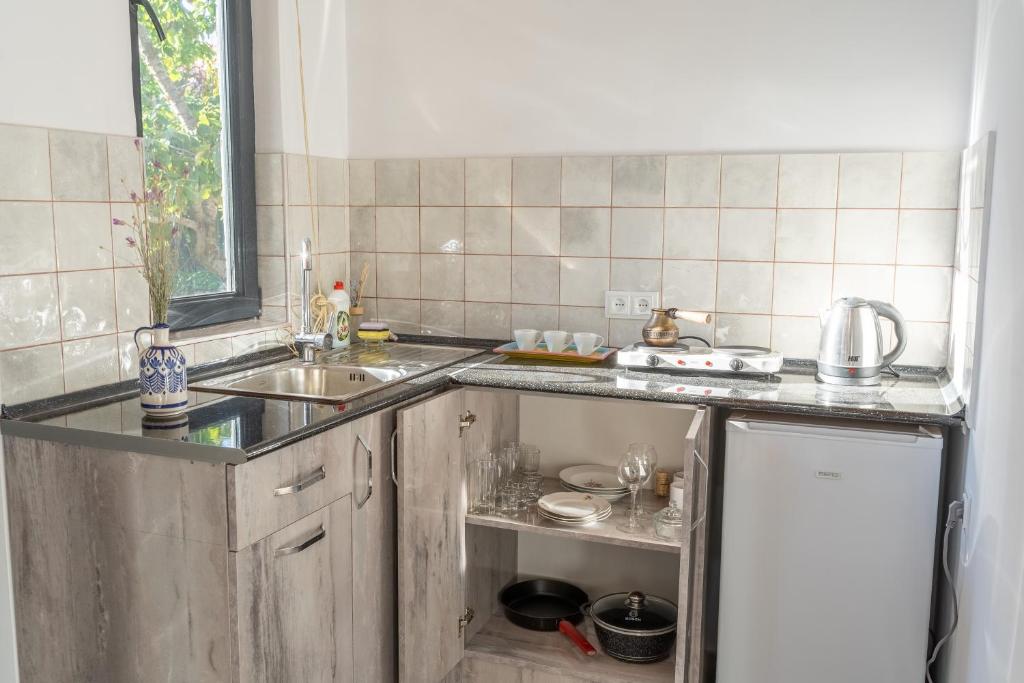 Kuchyň nebo kuchyňský kout v ubytování Art Rooms Garni B&B