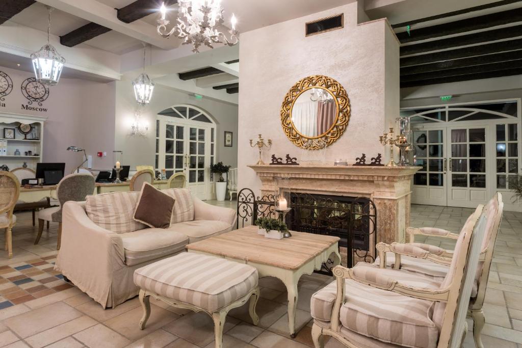 A seating area at Therma Palace - All inclusive & Private Beach & Free Parking