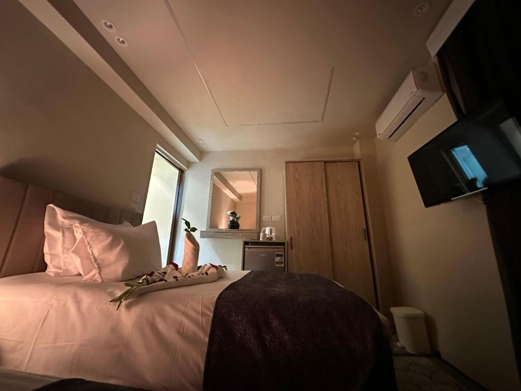 TV a/nebo společenská místnost v ubytování Golden Scarab Pyramids Hotel