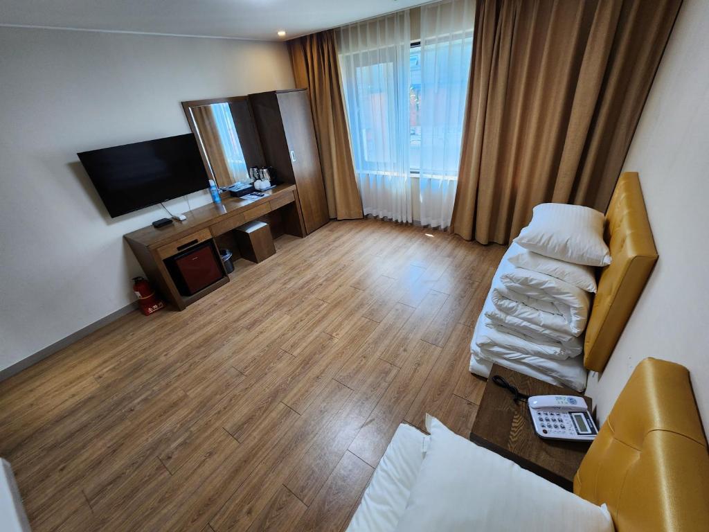 TV a/nebo společenská místnost v ubytování Hotel Haema