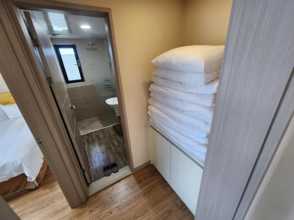 Koupelna v ubytování Hotel Haema