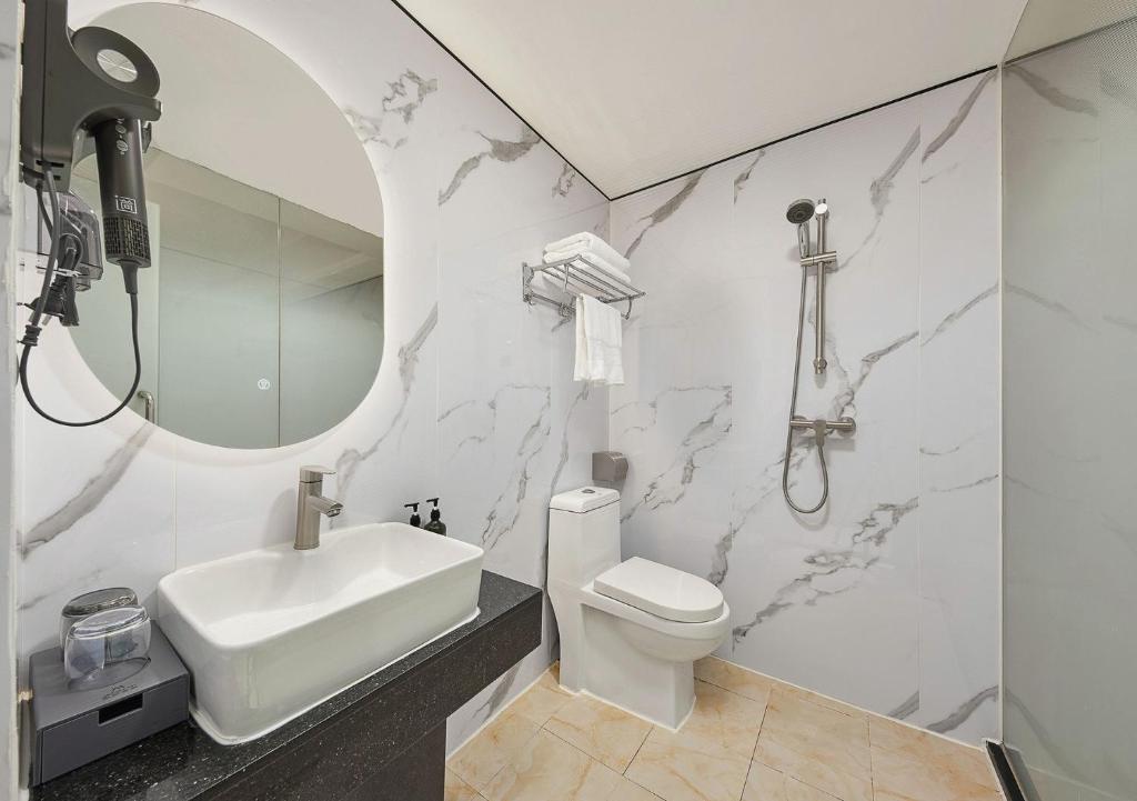Koupelna v ubytování Meiye Hotel Zhujiang Newtown - Wuyangcun Metro - Canton Fair