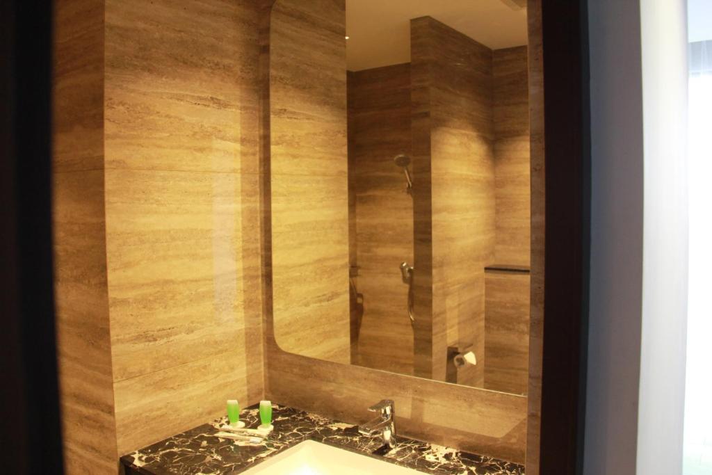 Koupelna v ubytování Moscato Hotel