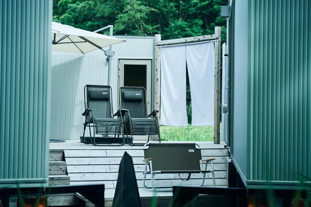 Patio nebo venkovní prostory v ubytování BLANC FUJI