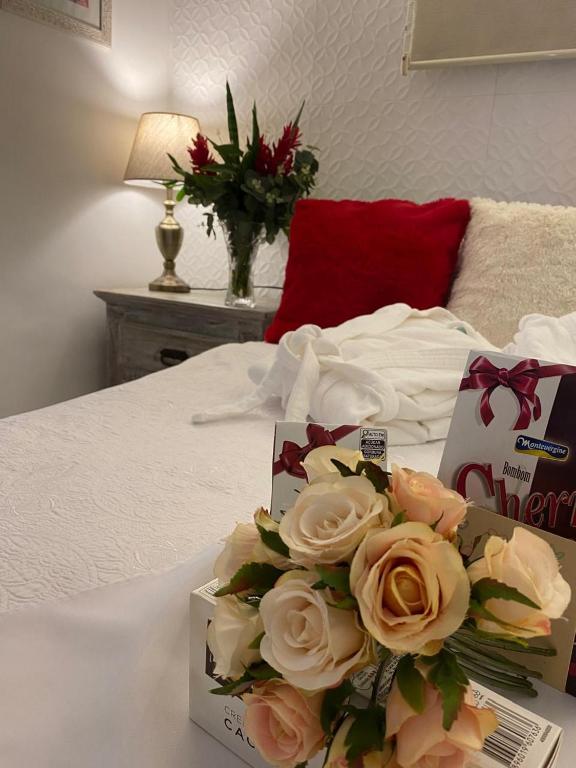 Postel nebo postele na pokoji v ubytování Aratinga Inn