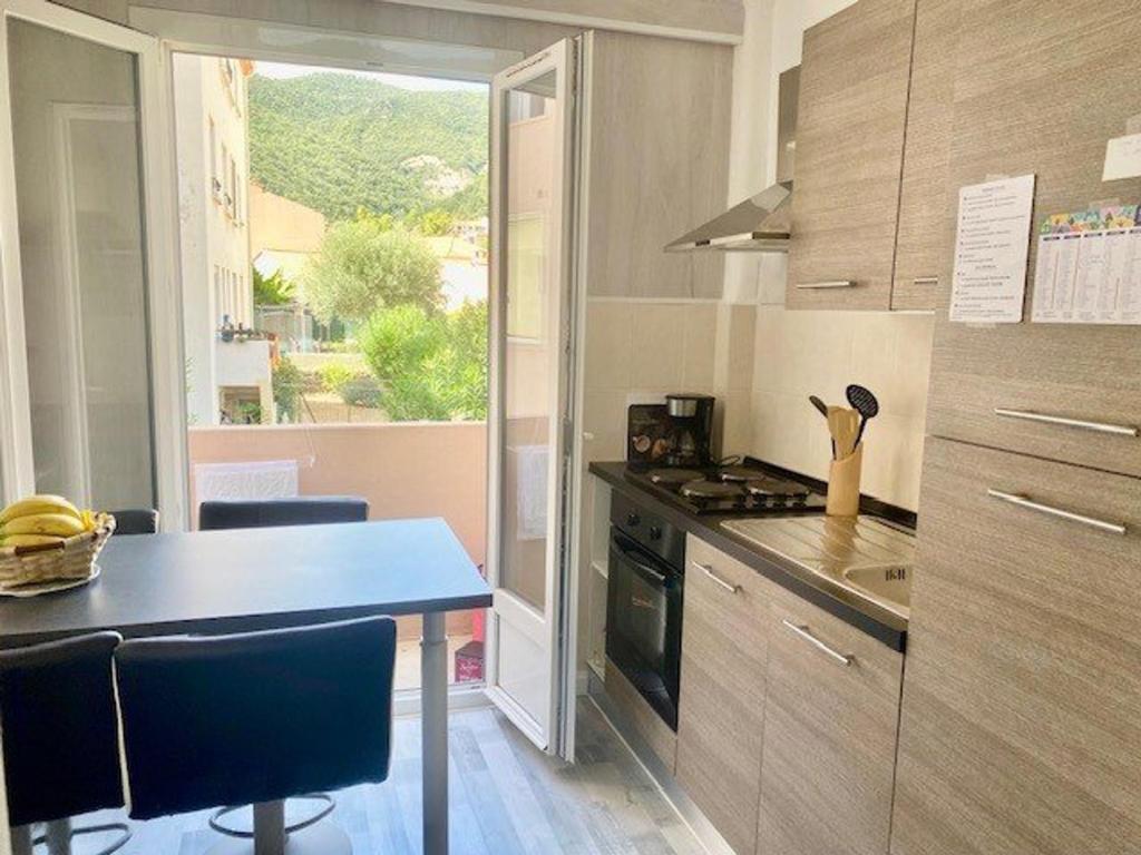 Η κουζίνα ή μικρή κουζίνα στο Appartement F2 rénové centre-ville Amélie-les-Bains - FR-1-703-192