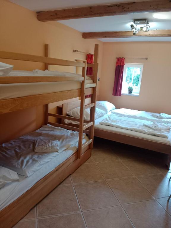 Postel nebo postele na pokoji v ubytování Penzion TOPAS