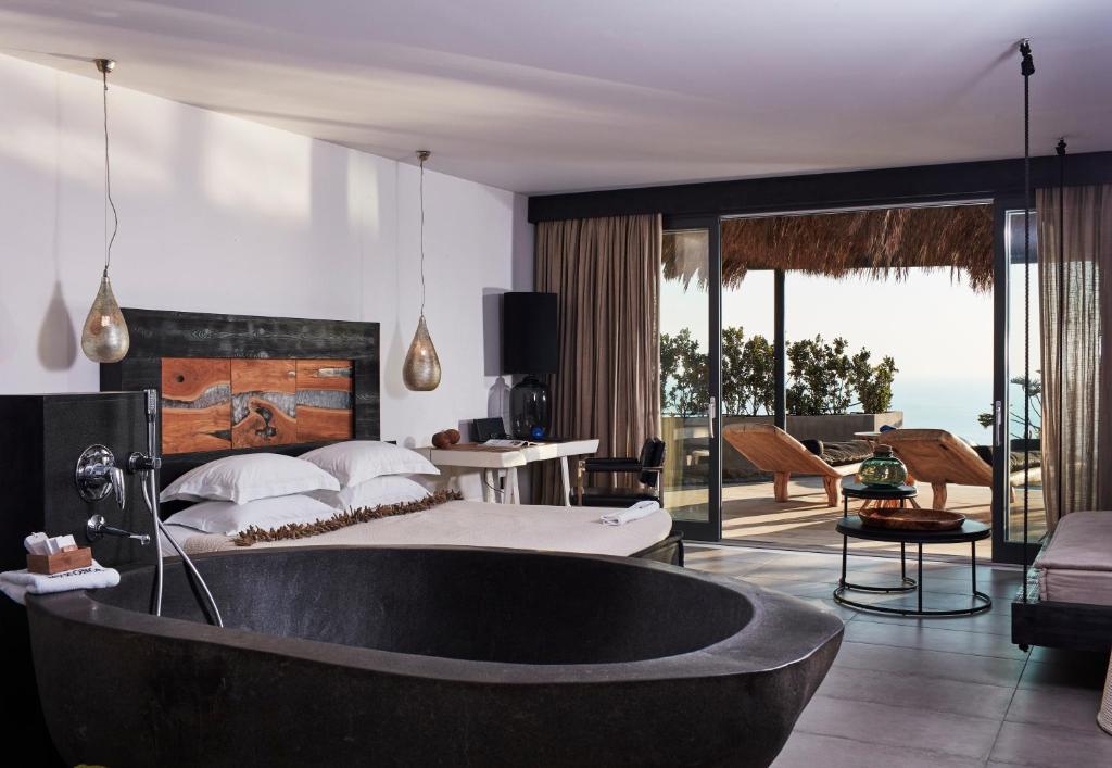 Posezení v ubytování Myconian Utopia Relais & Chateaux