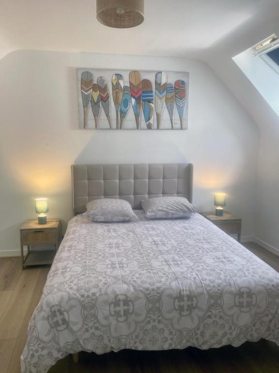 Posteľ alebo postele v izbe v ubytovaní Gîte Milin à Sizun Hébergement Confortable pour 7 pers