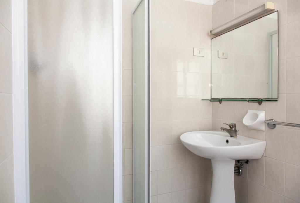 Koupelna v ubytování Hotel Edera