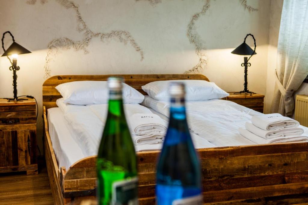 Letto o letti in una camera di Mùlk Chëcz Kaszëbsko