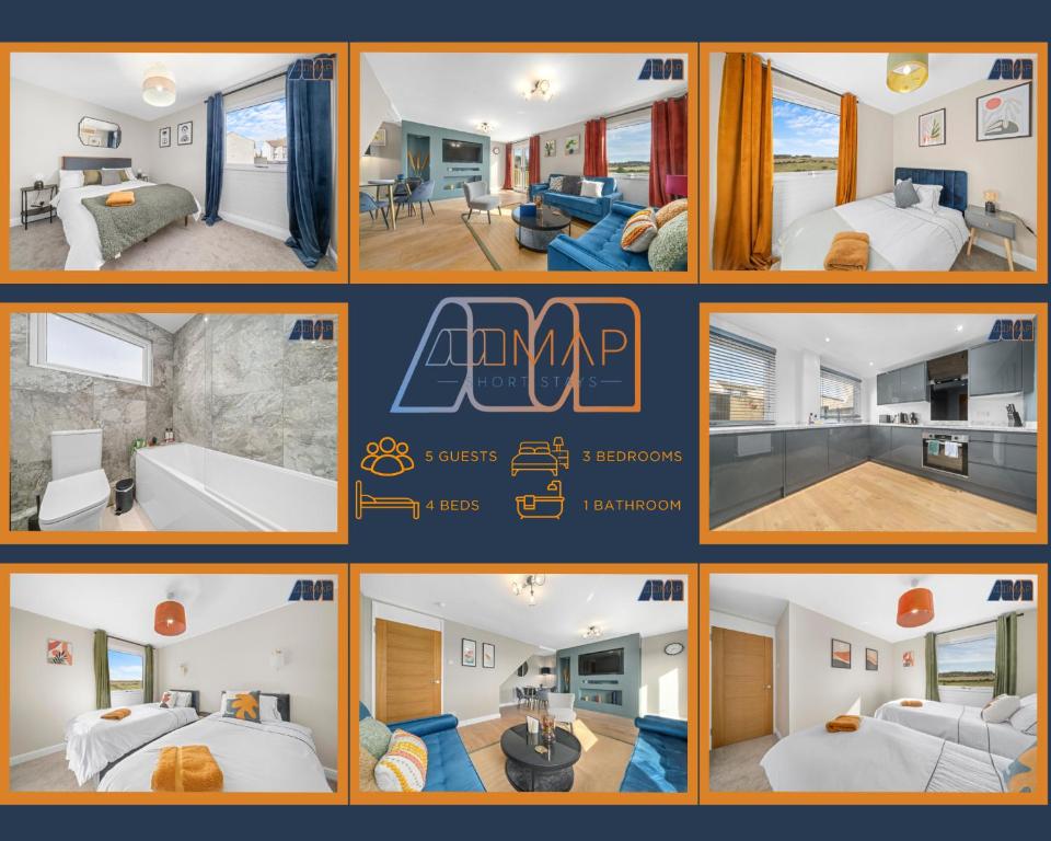 a collage of photos of a hotel room at Mount Pleasant Haven in Leslie