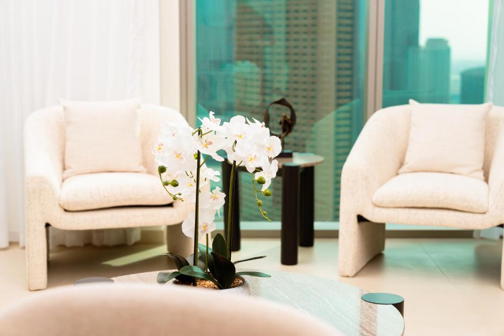 Posezení v ubytování Prime Retreats @ Downtown Views by Emaar