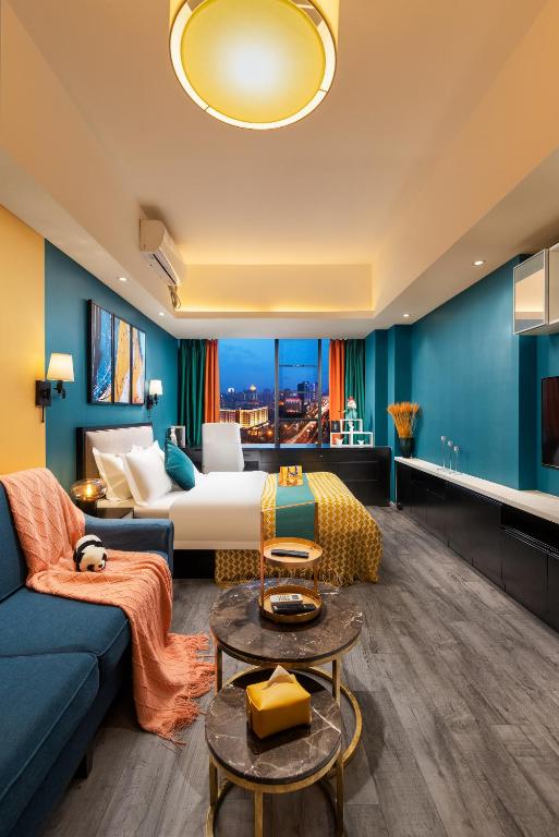 Posezení v ubytování Chengdu Shuxi International Serviced Apartment