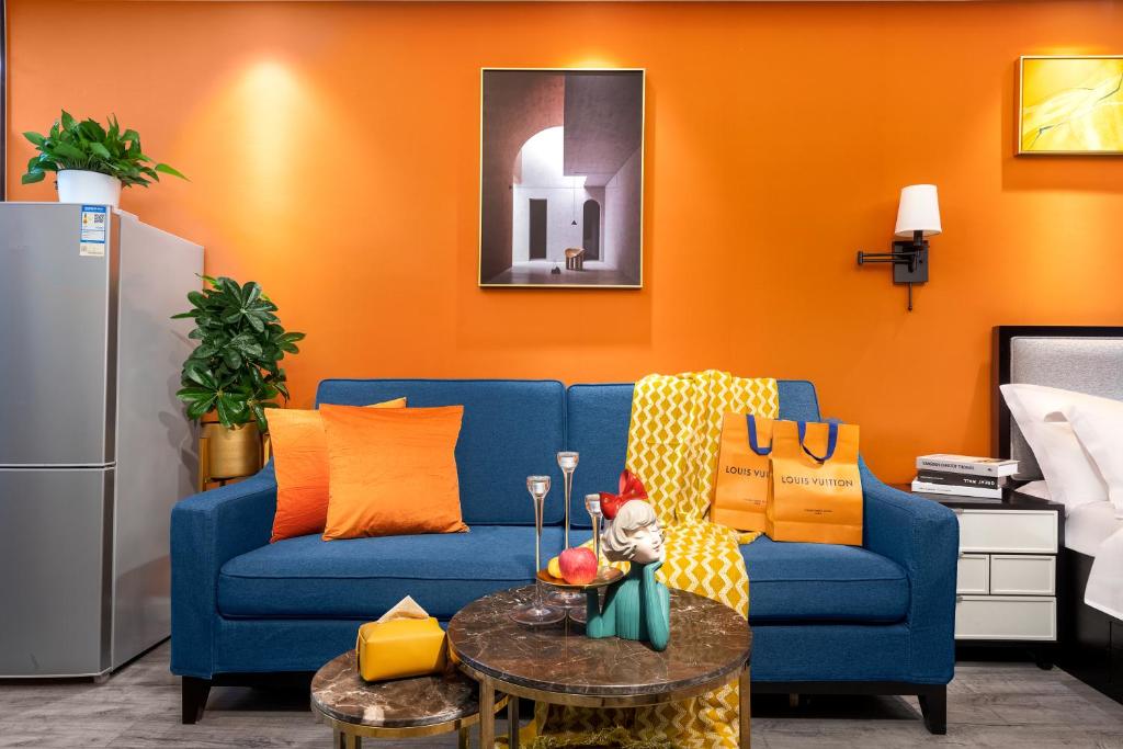 Posezení v ubytování Chengdu Shuxi International Serviced Apartment