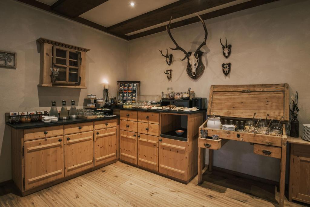 Kuchyň nebo kuchyňský kout v ubytování Apartments Moarhof