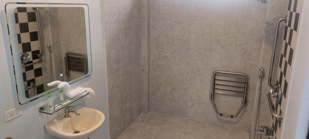 Koupelna v ubytování Hotel Luckys