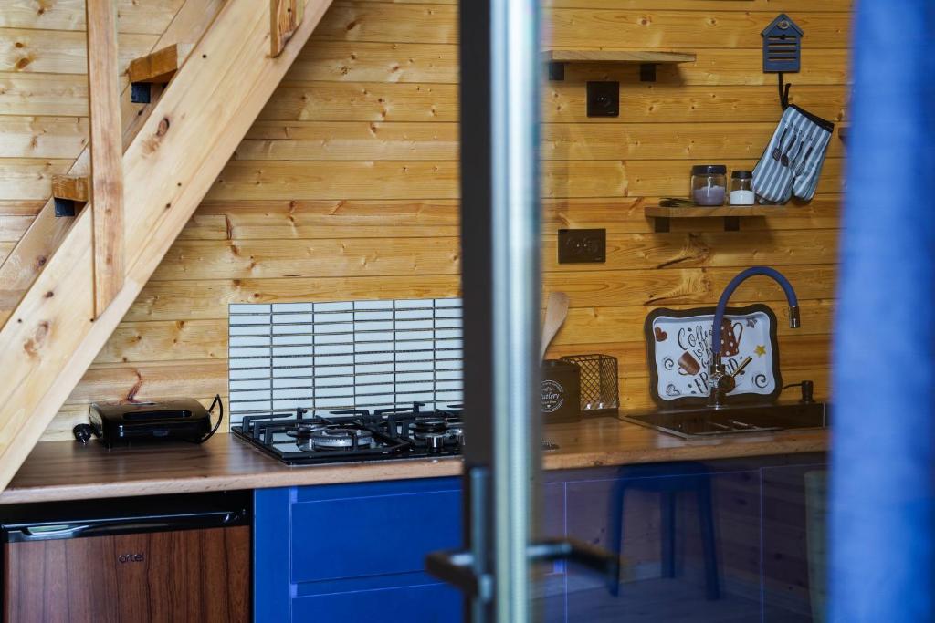 Kuchyň nebo kuchyňský kout v ubytování Rest point cottage Kazbegi