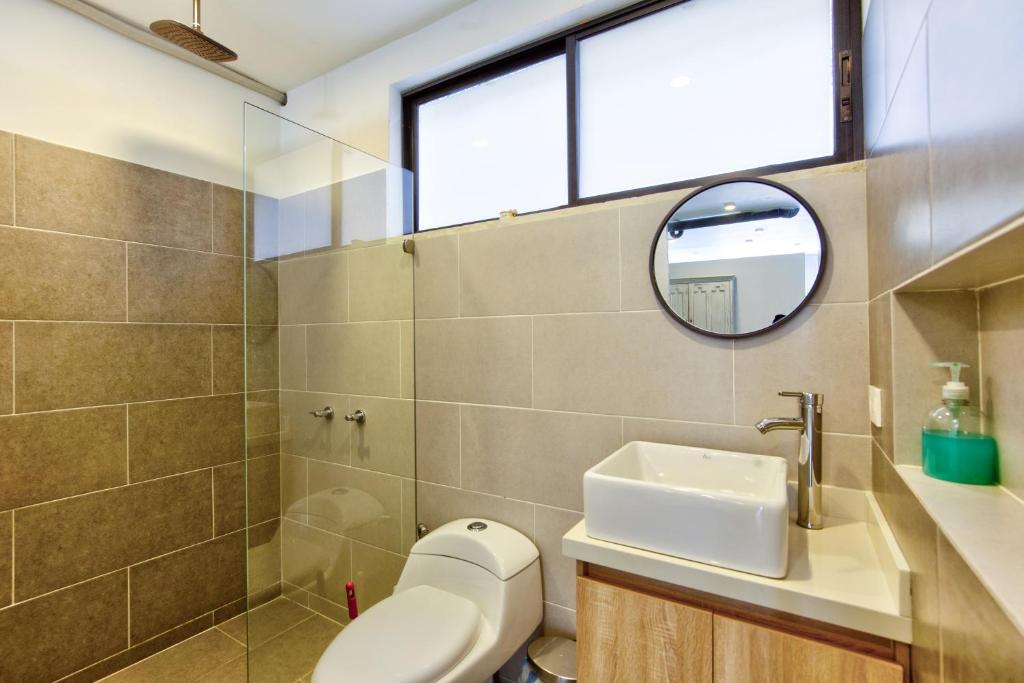 Koupelna v ubytování Moonshine Boutique Hostal