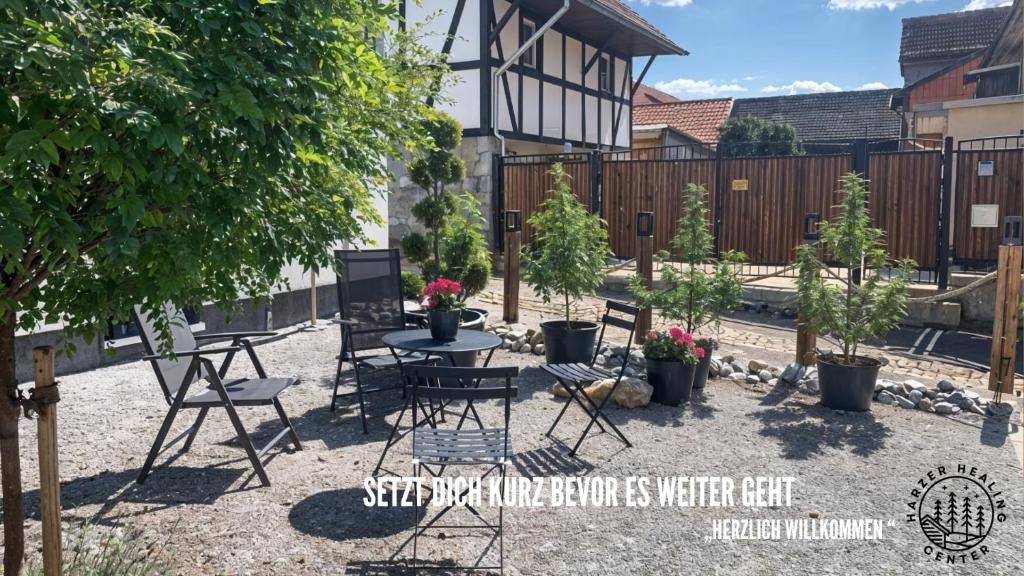 Zahrada ubytování HARZER HEALING CENTER 2024 Romantische Landhauswohnung mit Fussbodenheizung,XXL Kochinsel,XXL Regenduschen,Modern,Hochwertig,Persönlich,Vollausgestattet