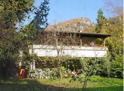 une maison au toit de chaume dans un champ dans l'établissement Appartamento La Rusticana, à Maggia