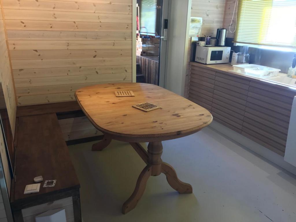Kuchyň nebo kuchyňský kout v ubytování Ecolodge Båthuset 69Nord