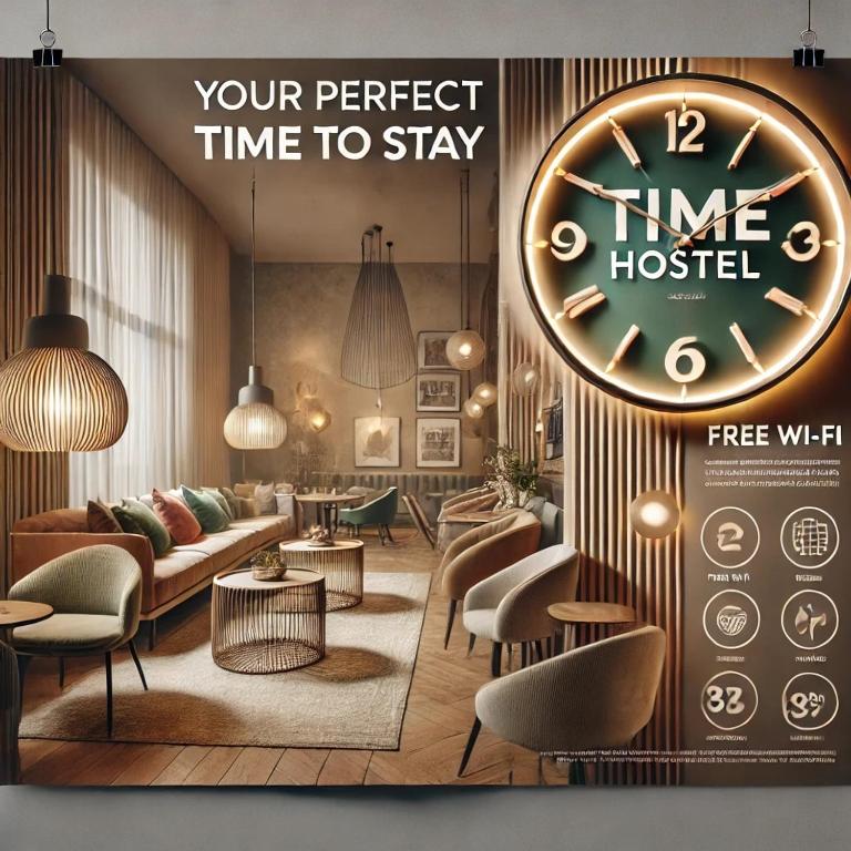 Certifikát, hodnocení, plakát nebo jiný dokument vystavený v ubytování Time hostel